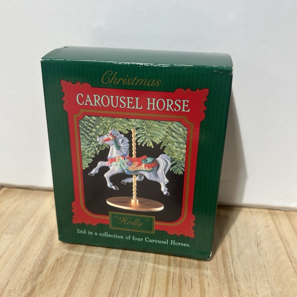 VTG 1989 Hallmark Christmas Ornamental Carousel Horse "Holly" 2nd in series